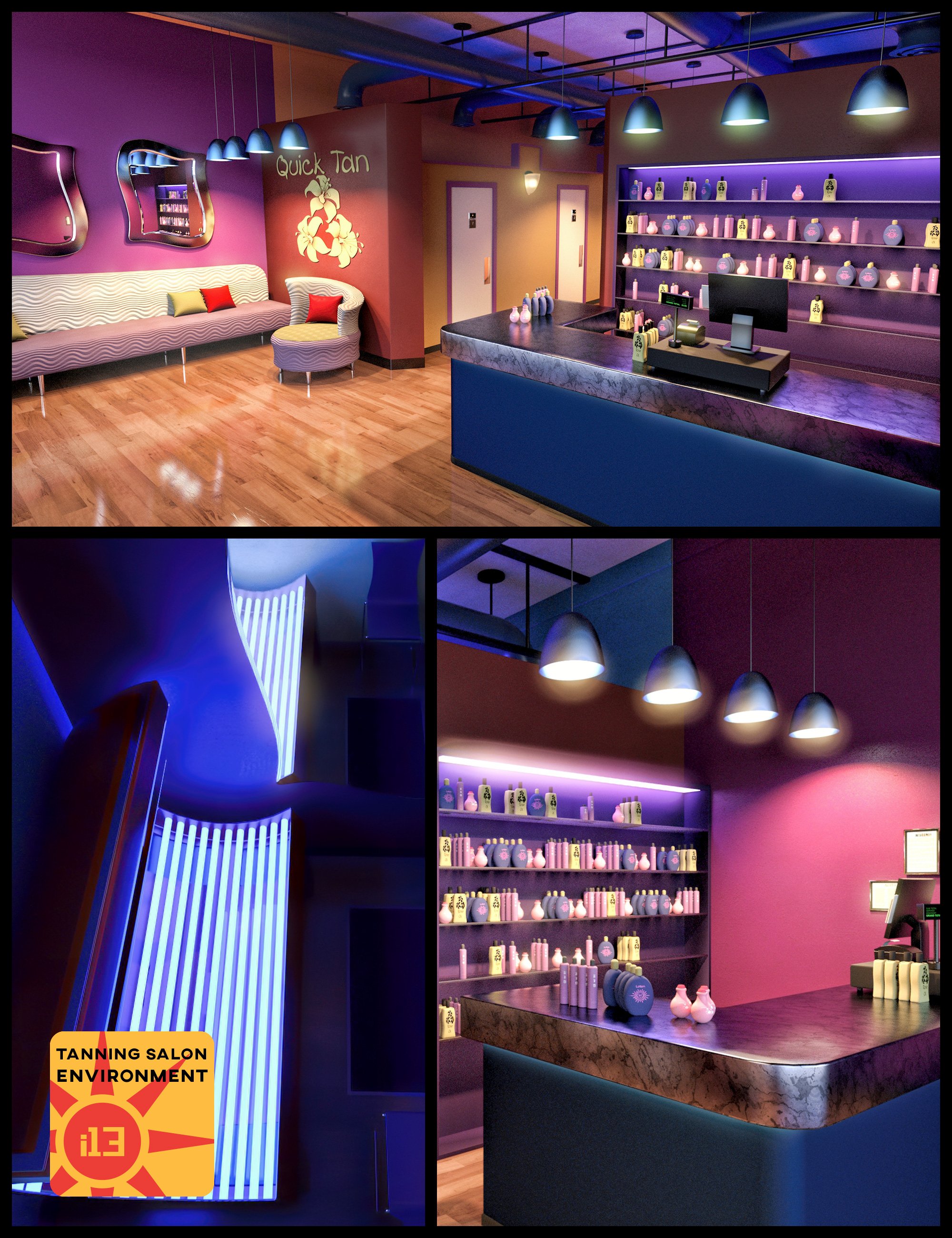 i13 Tanning Salon Environment by: ironman13, 3D Models by Daz 3D