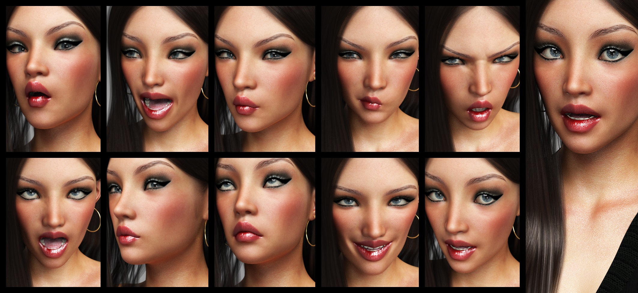 i13 Bold Expressions for the Genesis 3 Female(s) by: ironman13, 3D Models by Daz 3D