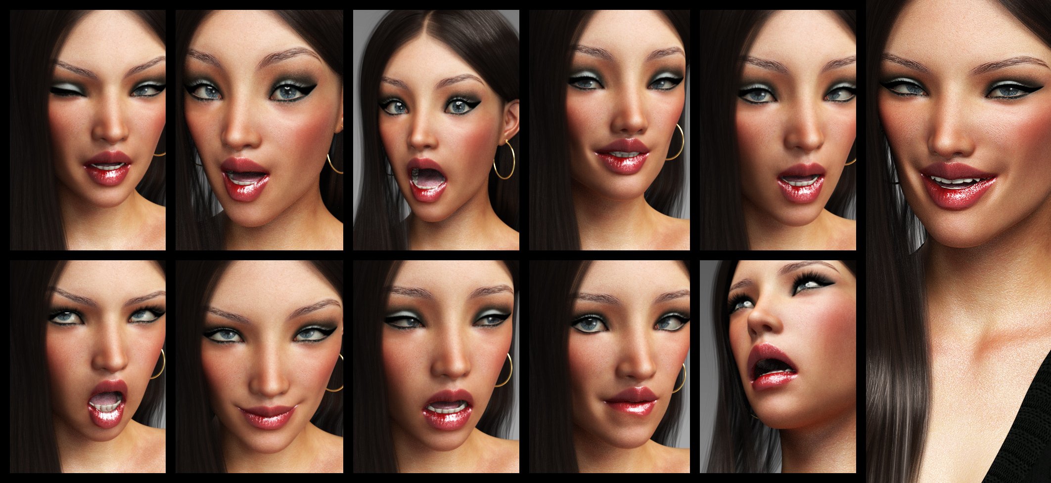 i13 Bold Expressions for the Genesis 3 Female(s) by: ironman13, 3D Models by Daz 3D