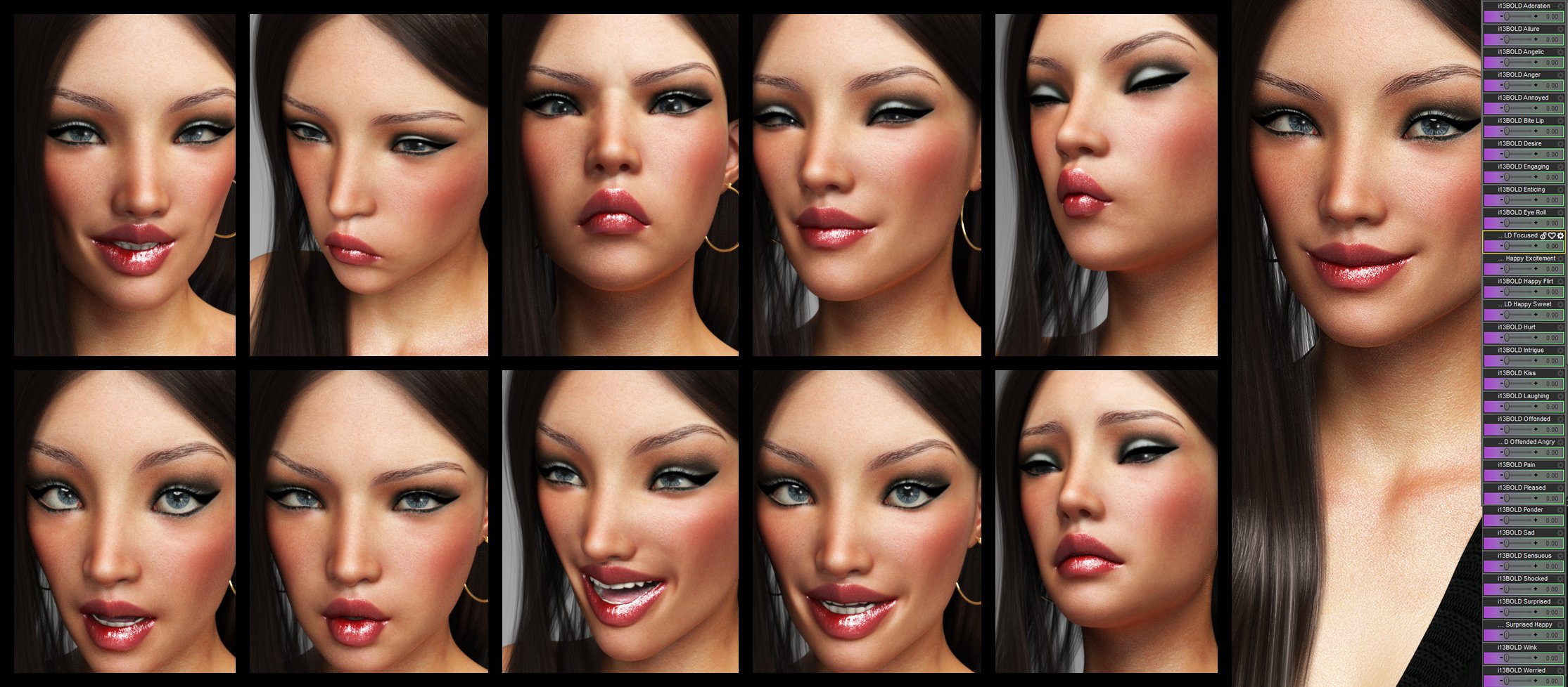 I13 Bold Expressions For The Genesis 3 Female S Daz 3d