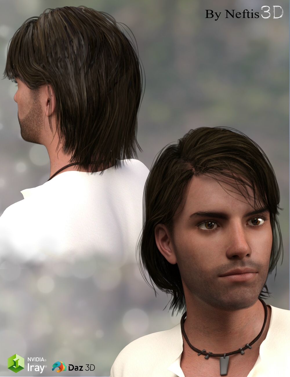 Simon Casual Hair for Genesis 3 Male(s) by: Neftis3D, 3D Models by Daz 3D