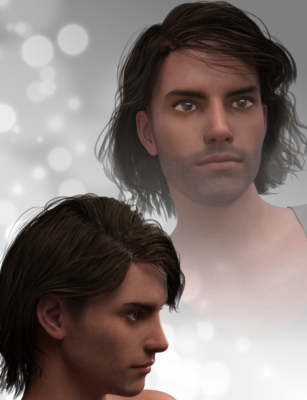 Simon Casual Hair for Genesis 3 Male(s) by: Neftis3D, 3D Models by Daz 3D
