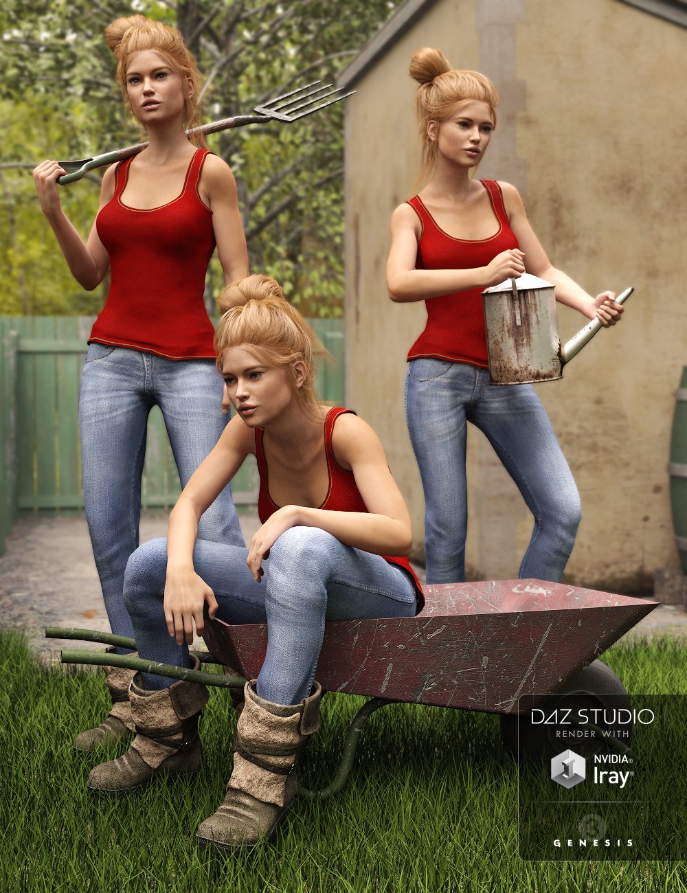 In the Garden Poses for Genesis 3 Female(s) by: FeralFey, 3D Models by Daz 3D