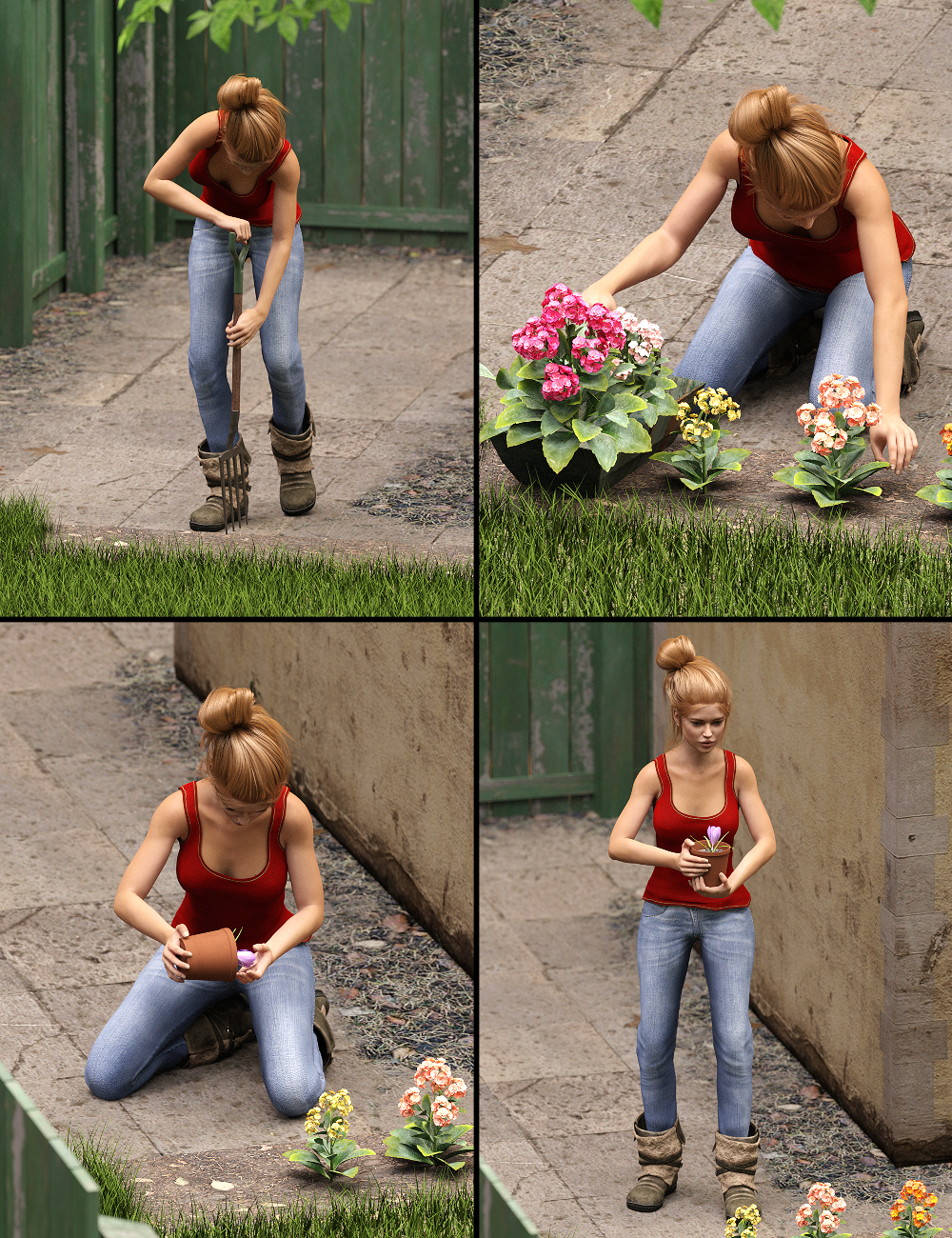 In the Garden Poses for Genesis 3 Female(s) by: FeralFey, 3D Models by Daz 3D