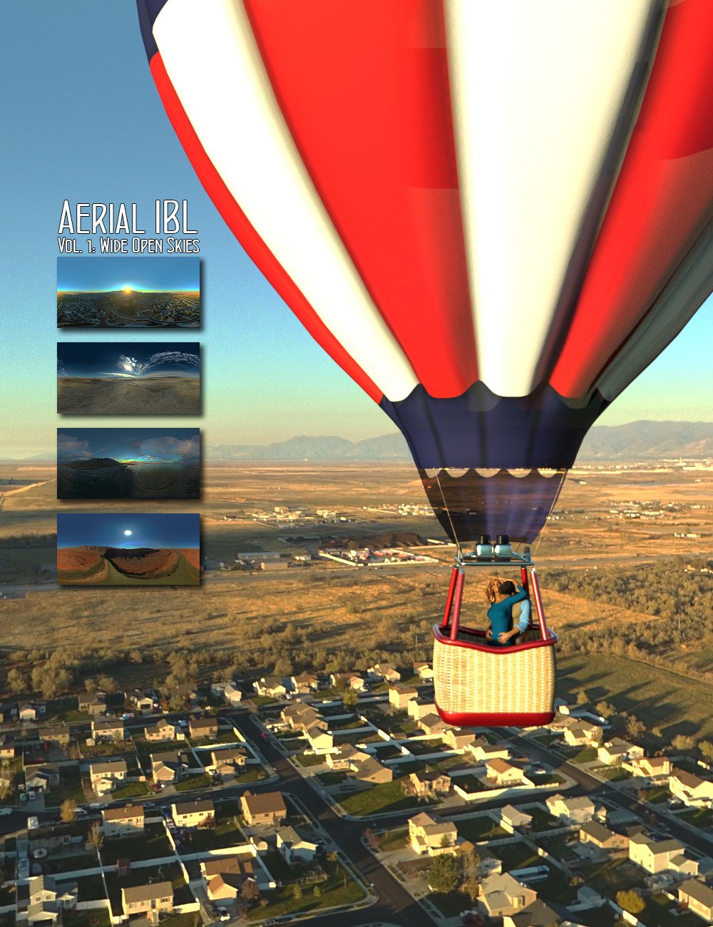 Aerial IBL Wide Open Skies HDRI by: Denki Gaka, 3D Models by Daz 3D