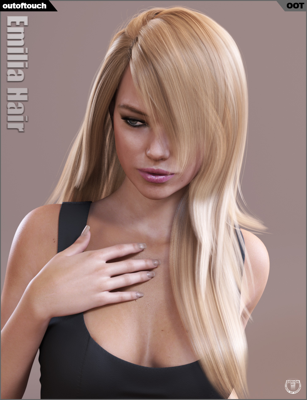Emilia Hair and OOT Hairblending 2.0 for Genesis 3 Female(s) by: outoftouch, 3D Models by Daz 3D