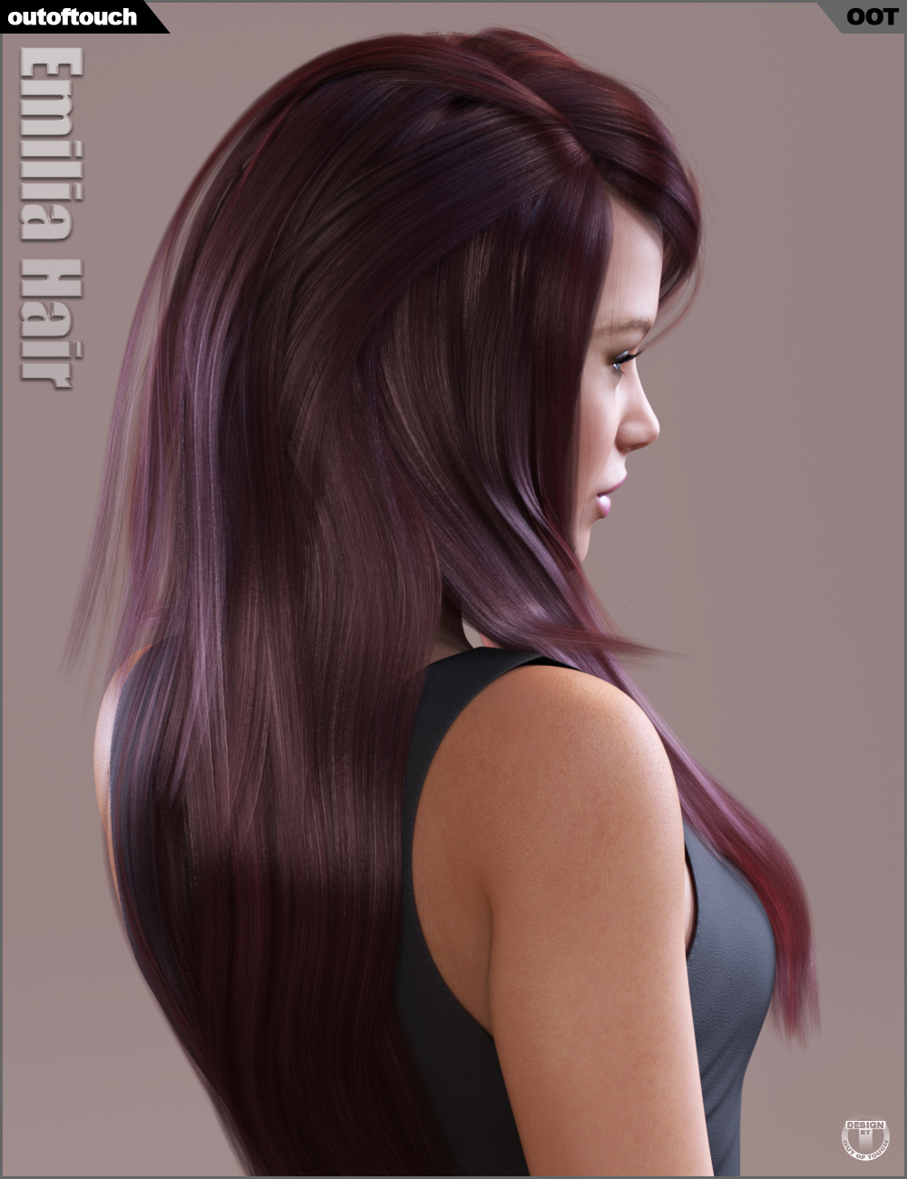 Emilia Hair and OOT Hairblending 2.0 for Genesis 3 Female(s) by: outoftouch, 3D Models by Daz 3D
