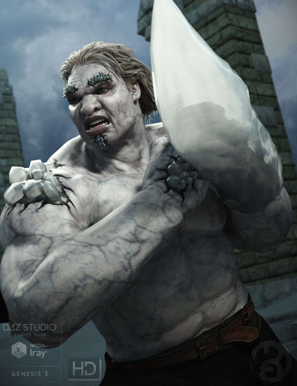 Frost Giant for Genesis 3 Male by: RawArt, 3D Models by Daz 3D
