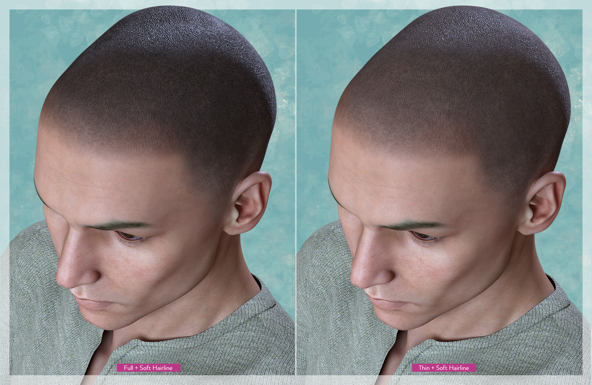 Shaved Hair for Genesis 3 Male(s) by: bluejaunte, 3D Models by Daz 3D