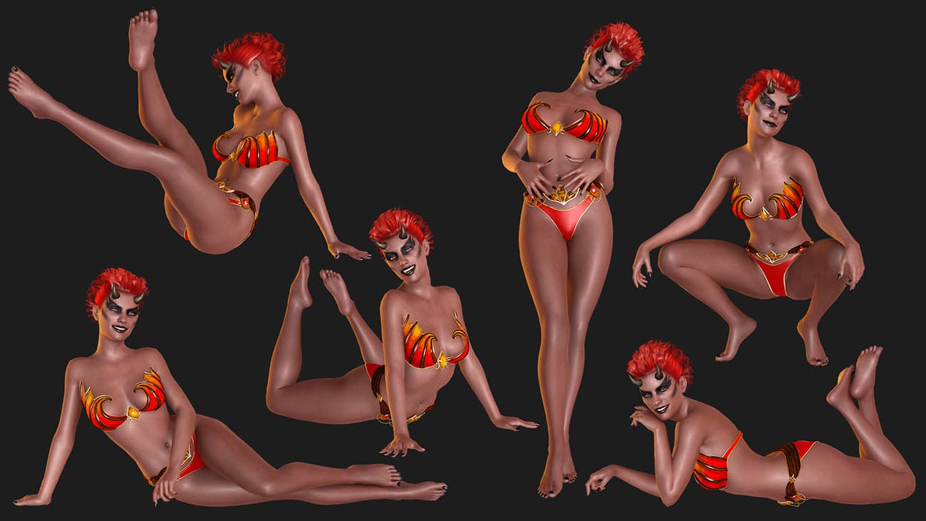 Capsces Devilish Poses for Anneka She-Devil by: Capsces Digital Ink, 3D Models by Daz 3D