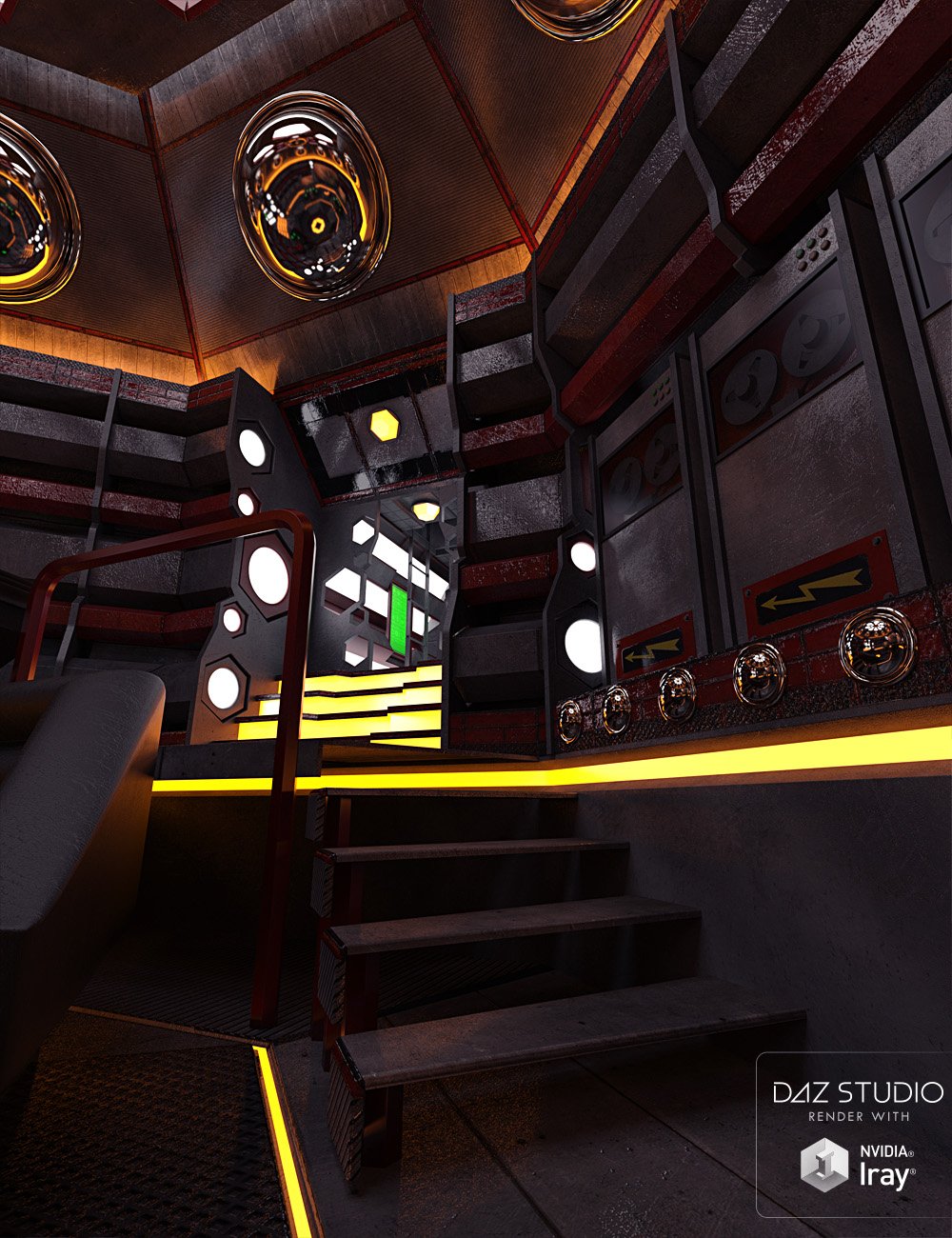 Retro Sci-Fi Star Ship Bridge Retro Sci-Fi Star Ship Bridge by: David BrinnenForbiddenWhispers, 3D Models by Daz 3D