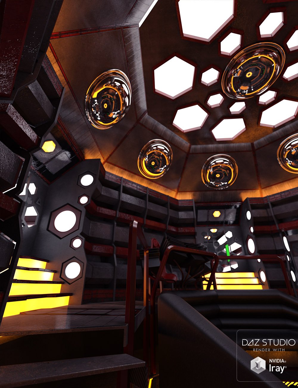 Retro Sci-Fi Star Ship Bridge Retro Sci-Fi Star Ship Bridge by: David BrinnenForbiddenWhispers, 3D Models by Daz 3D