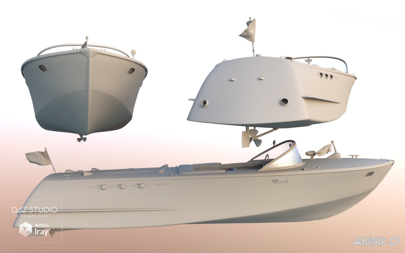 Ravi Speedboat by: Ansiko, 3D Models by Daz 3D