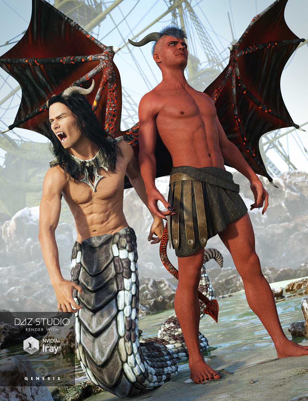 Dark Fantasy Add-Ons for Genesis 3 Male(s) by: , 3D Models by Daz 3D
