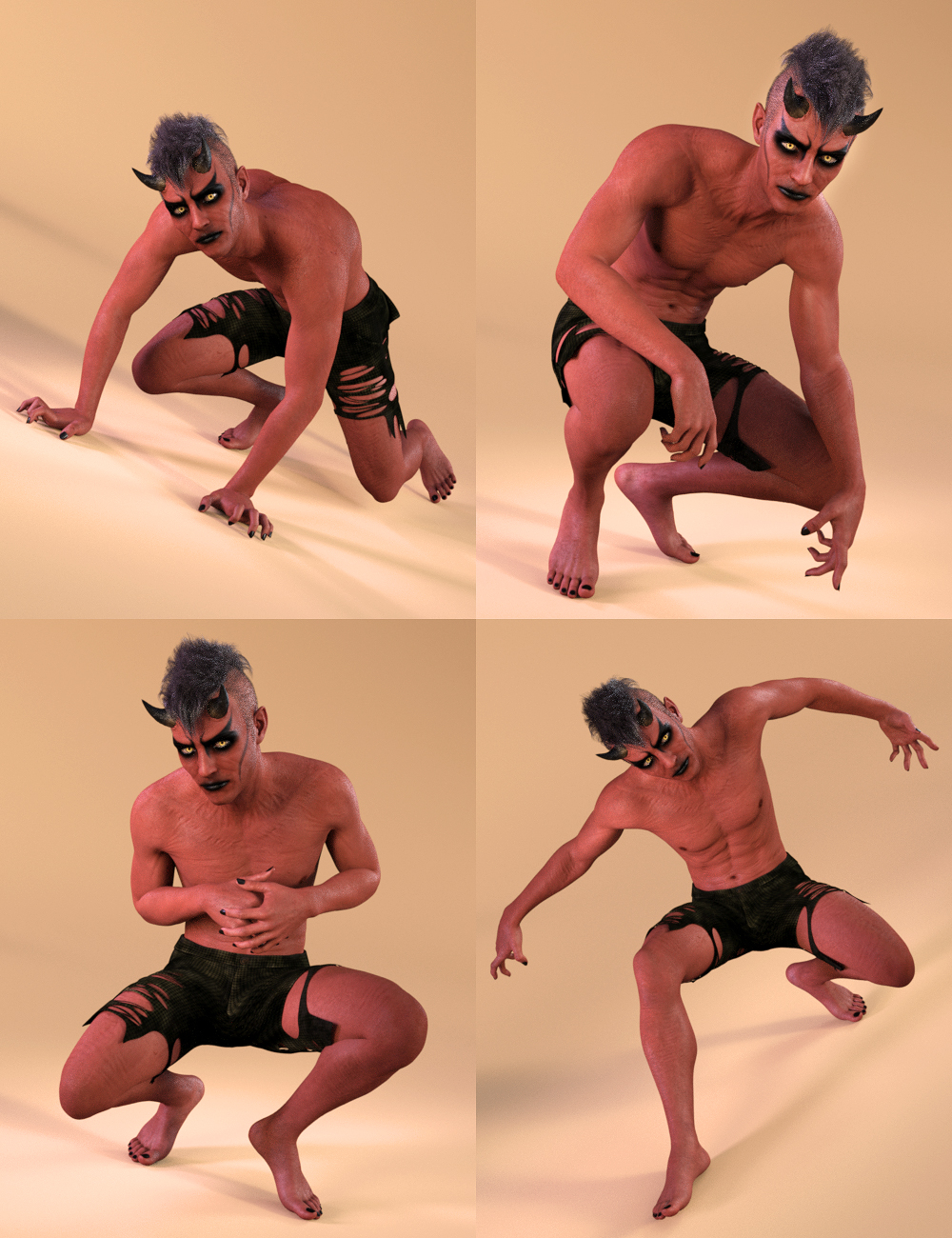 Capsces Poses and Expressions for Damien Demon