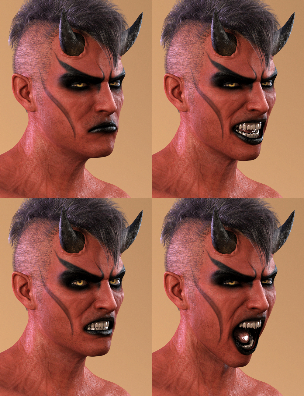 Capsces Poses and Expressions for Damien Demon by: Capsces Digital Ink, 3D Models by Daz 3D