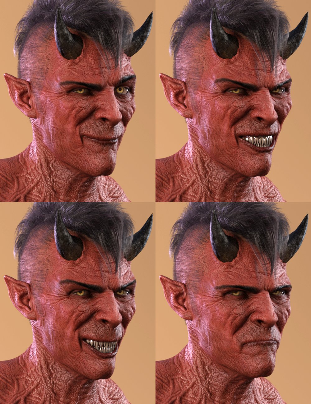 Capsces Poses and Expressions for Damien Demon by: Capsces Digital Ink, 3D Models by Daz 3D