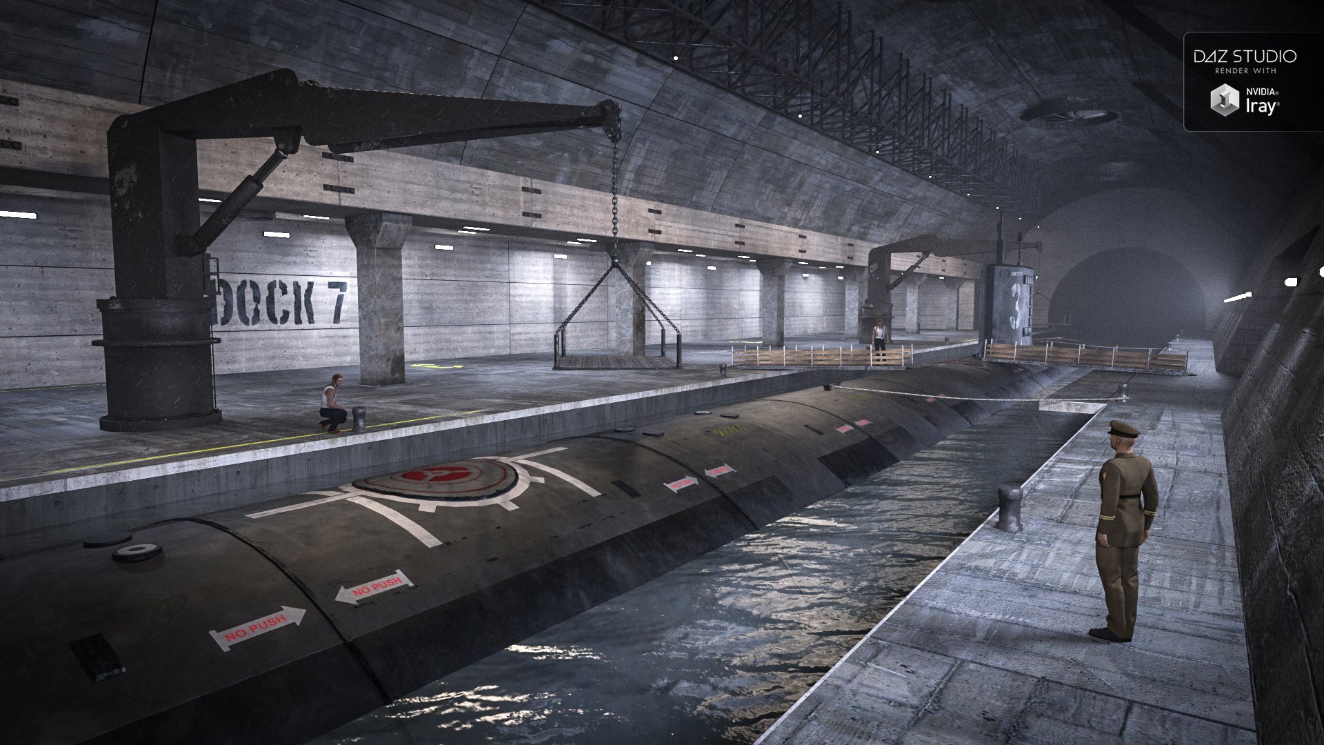 Secret Underground Base and Submarine Secret Underground Base and Submarine by: Mely3D, 3D Models by Daz 3D