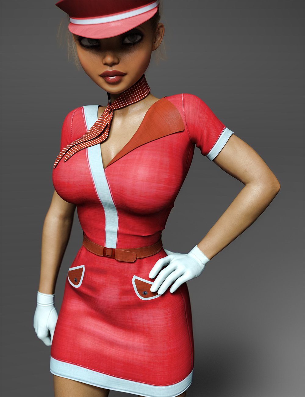 i13 Stewardess Outfit for the Genesis 3 Female(s) by: ironman13, 3D Models by Daz 3D