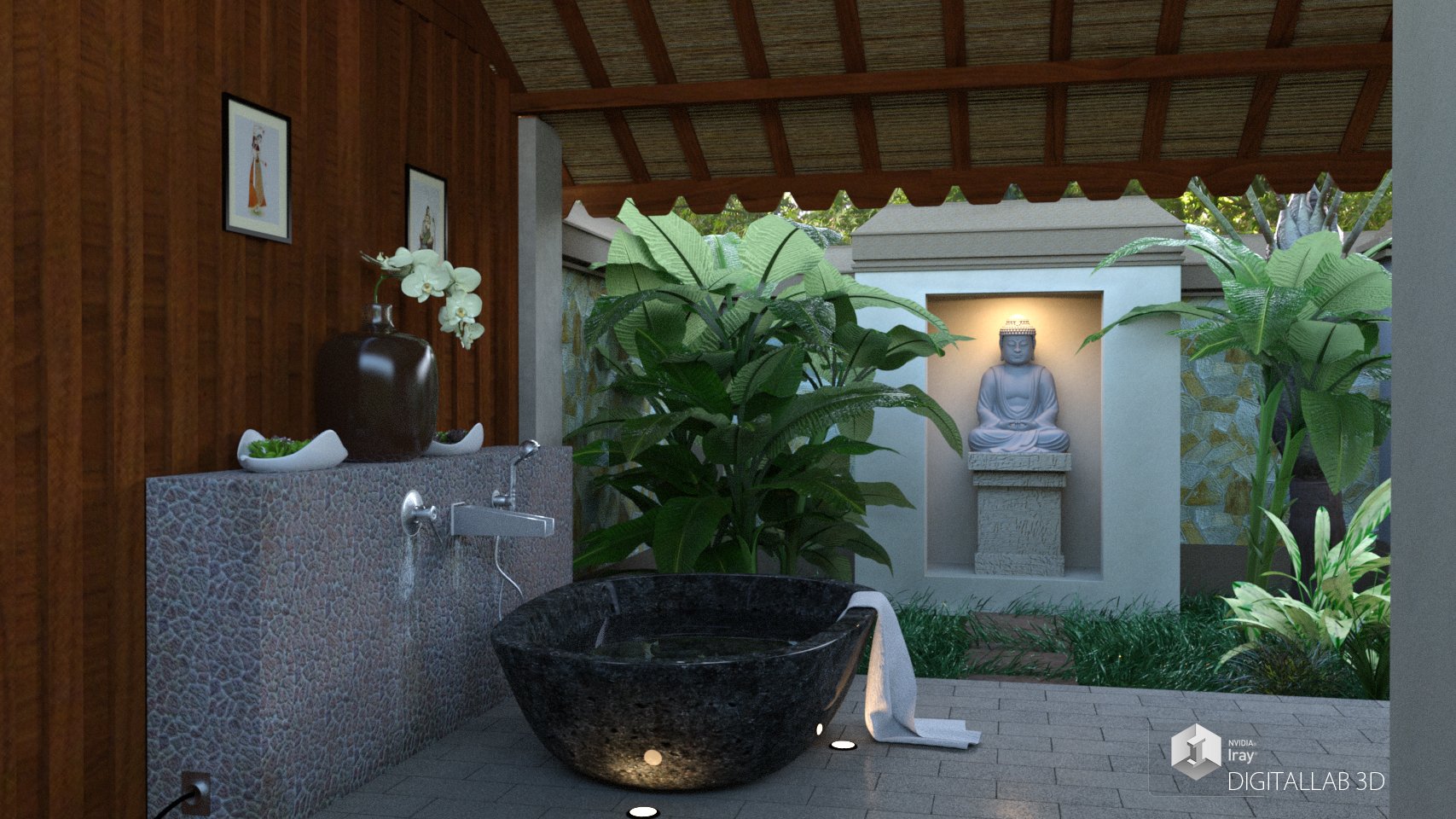 Zen Bath by: Digitallab3D, 3D Models by Daz 3D