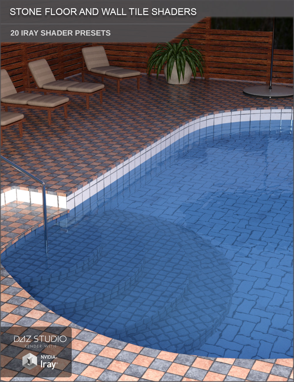 Iray Stone Floor and Wall Tile Shaders and Merchant Resource by: SF-Design, 3D Models by Daz 3D