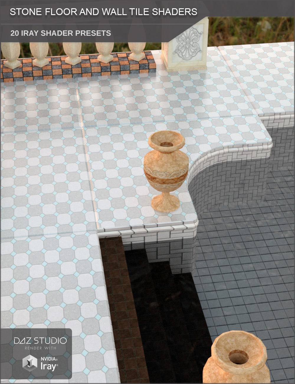 Iray Stone Floor and Wall Tile Shaders and Merchant Resource Iray Stone Floor and Wall Tile Shaders and Merchant Resource by: SF-Design, 3D Models by Daz 3D