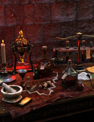Muelsfell Alchemist Table by: E-Arkham, 3D Models by Daz 3D