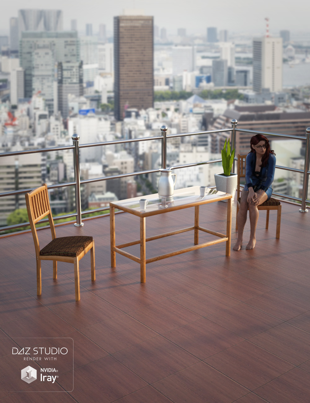 Apartment Patio Set by: , 3D Models by Daz 3D