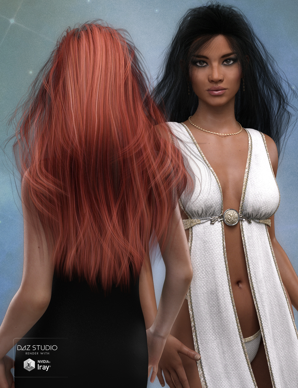 Long Hair for Genesis 3 Female(s) by: SWAM, 3D Models by Daz 3D