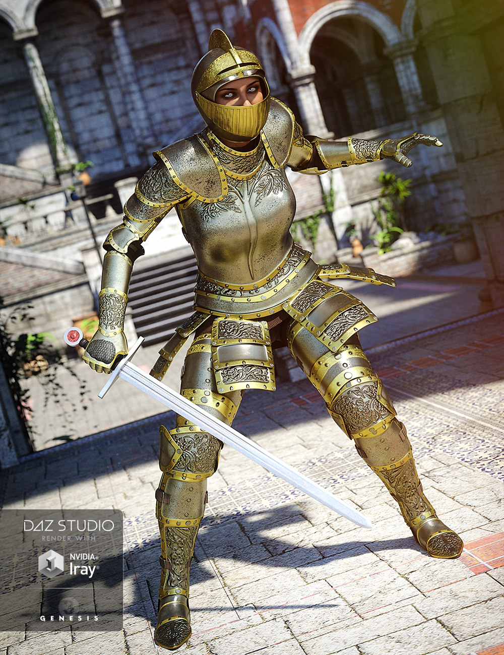 Knight Armor for Genesis 3 Female(s) by: NikisatezLuthbellina, 3D Models by Daz 3D
