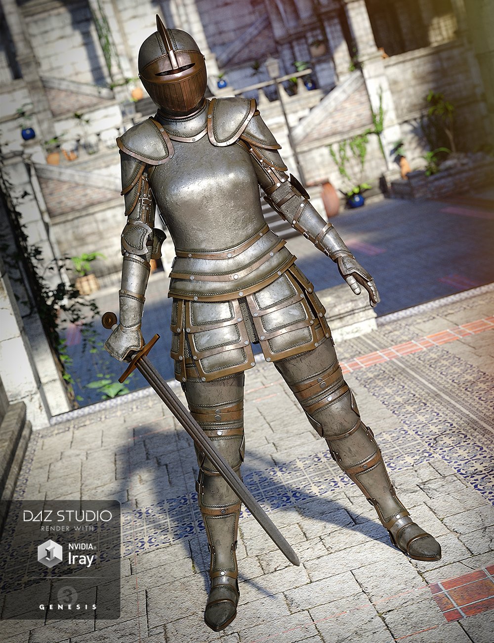 Knight Armor for Genesis 3 Female(s)
