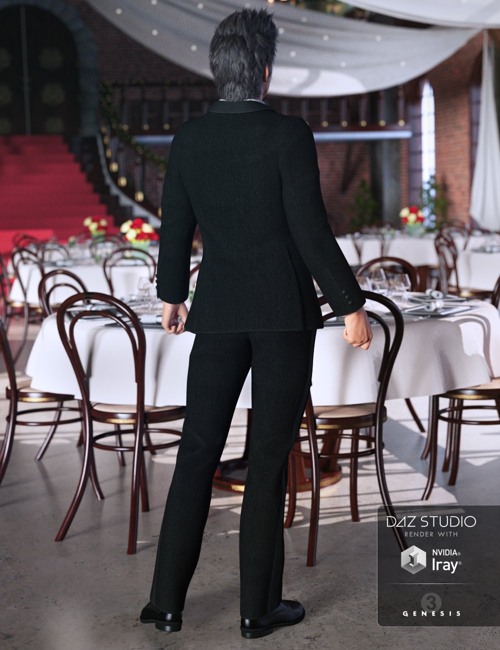 Classic Tuxedo for Genesis 3 Male(s) by: Anna BenjaminMada, 3D Models by Daz 3D