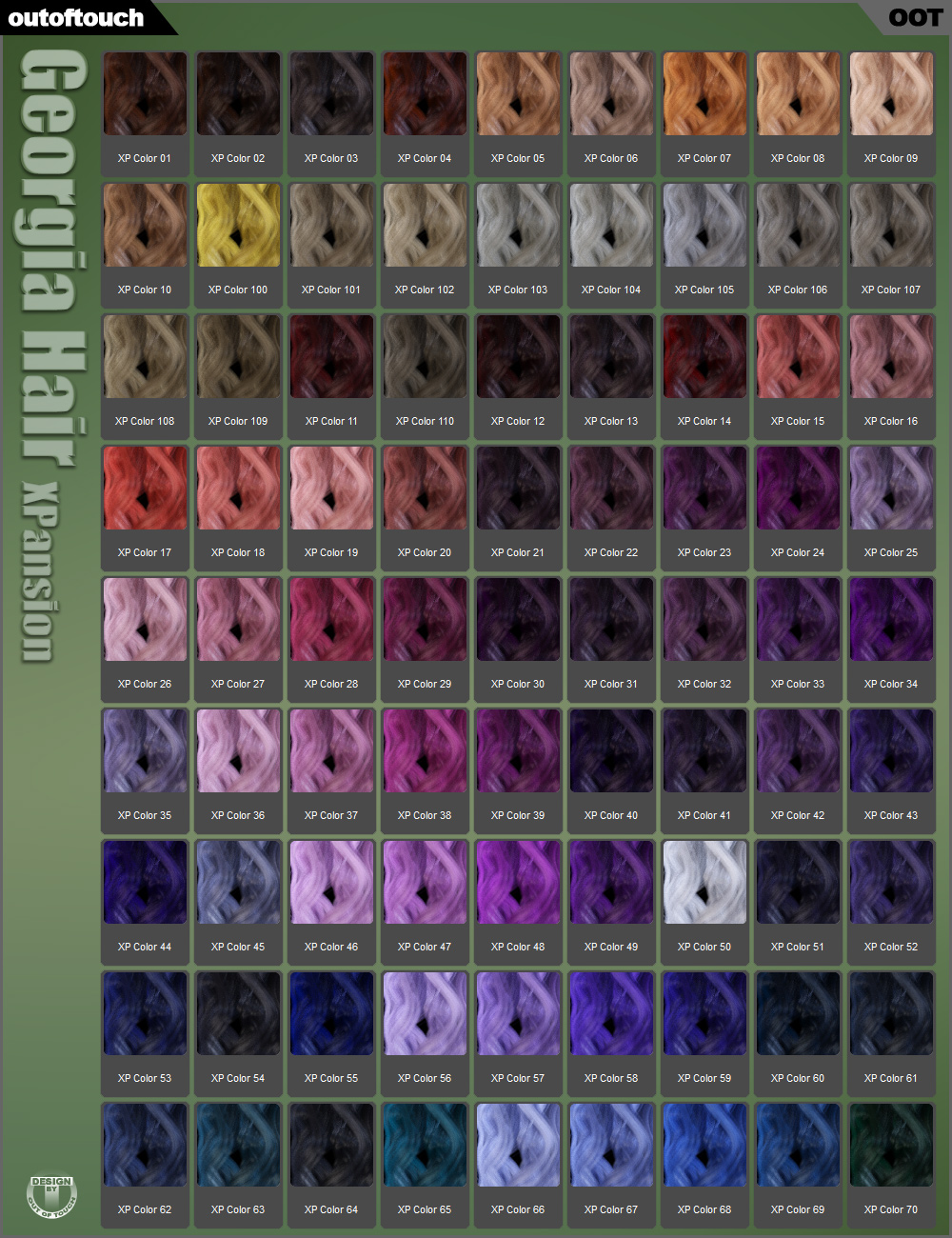 Georgia Hair and OOT Hairblending 2.0 Texture XPansion | Daz 3D