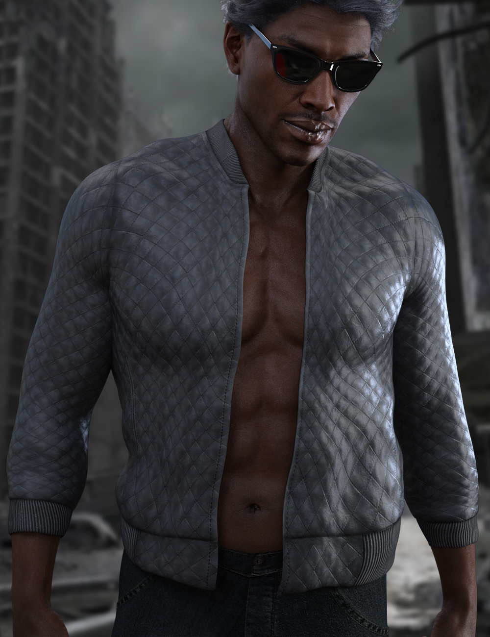 X-Fashion Faux Leather Jacket for Genesis 3 Male(s) by: xtrart-3d, 3D Models by Daz 3D