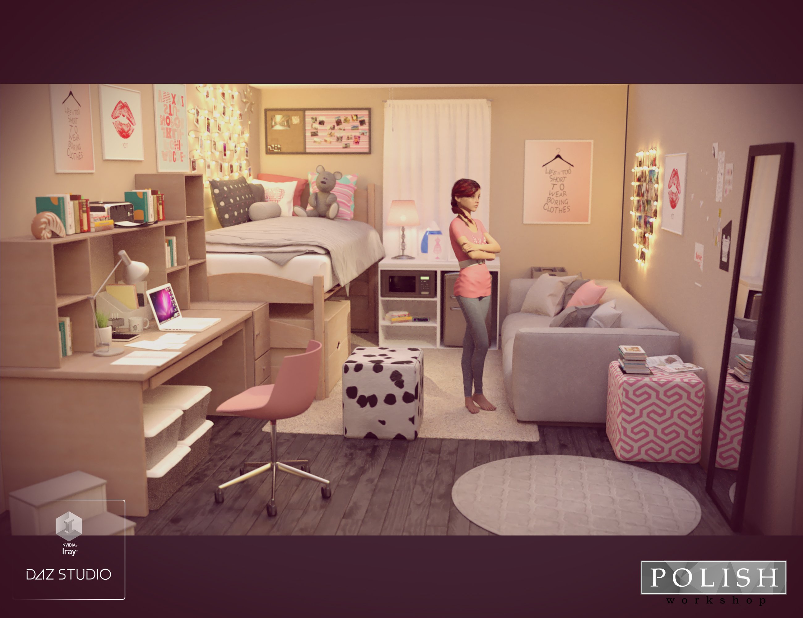 College Girl Dorm Bundle Daz 3d