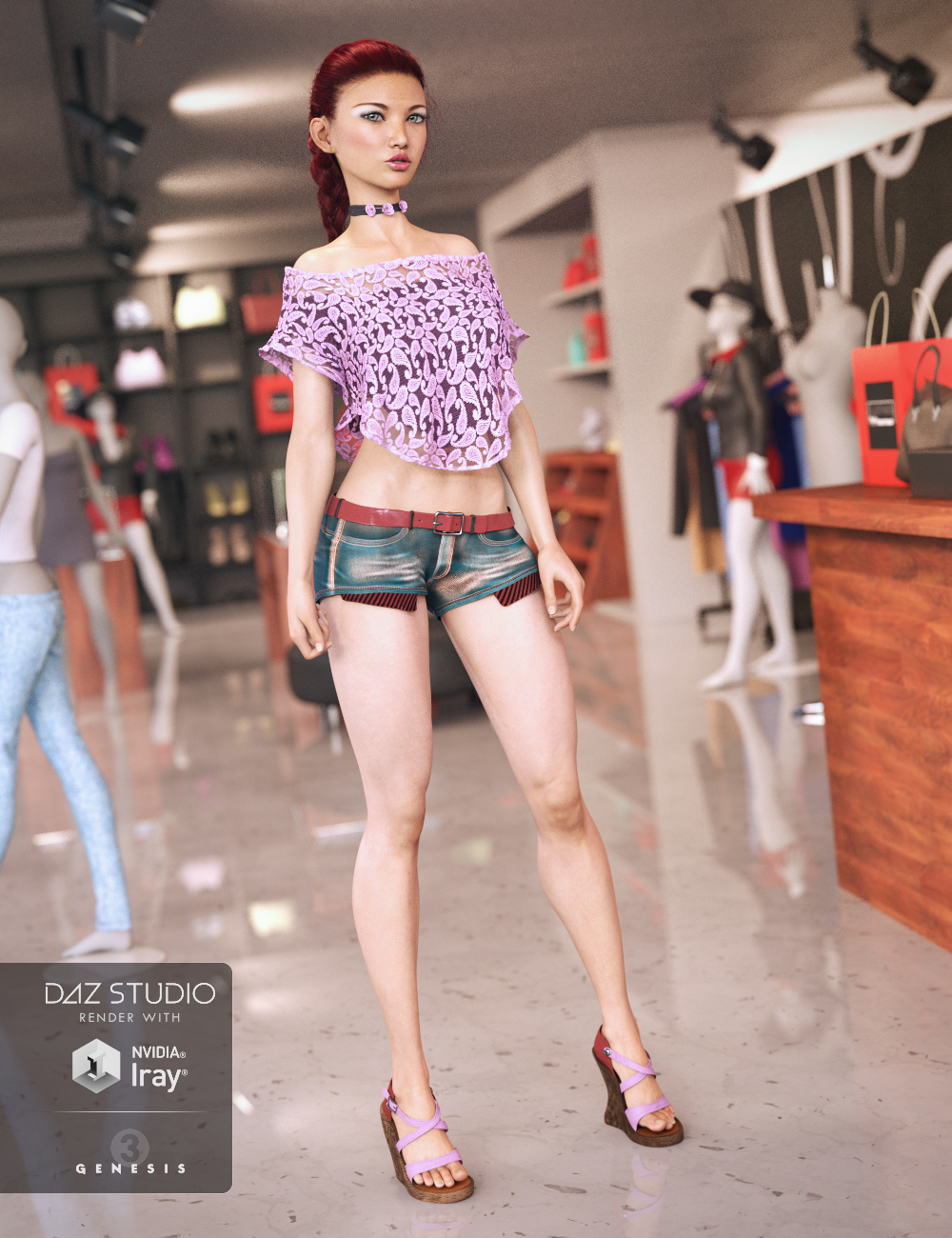 Miami Summer Outfit for Genesis 3 Female(s) by: Barbara BrundonDemianUmblefugly, 3D Models by Daz 3D