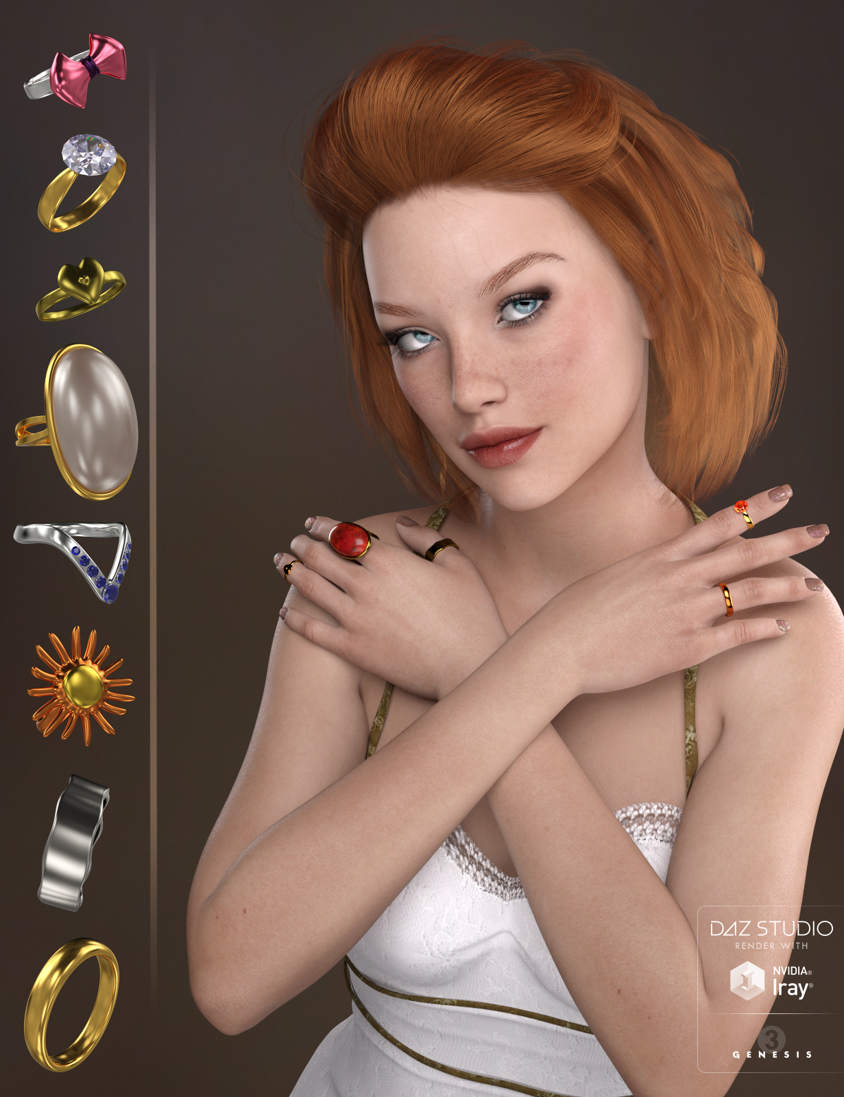 Rings and Things for Genesis 3 Female(s) by: Amaranth, 3D Models by Daz 3D