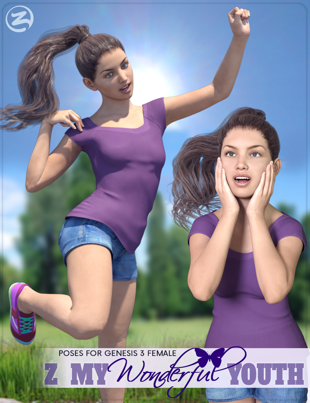 Z My Wonderful Youth - Poses for Genesis 3 Female & Mika 7 by: Zeddicuss, 3D Models by Daz 3D