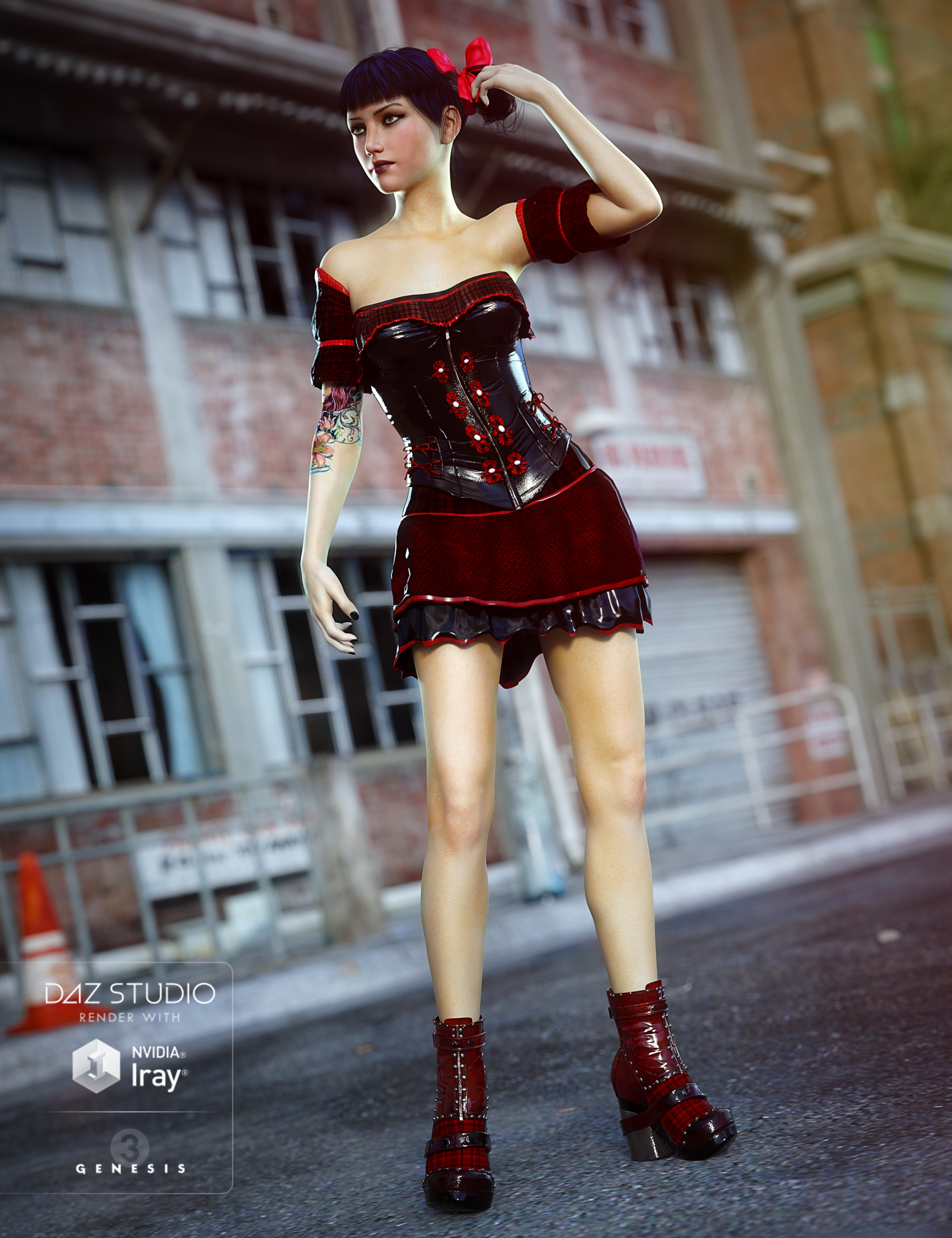 Gothic Punk for Genesis 3 Female(s) by: Sixus1 Media, 3D Models by Daz 3D