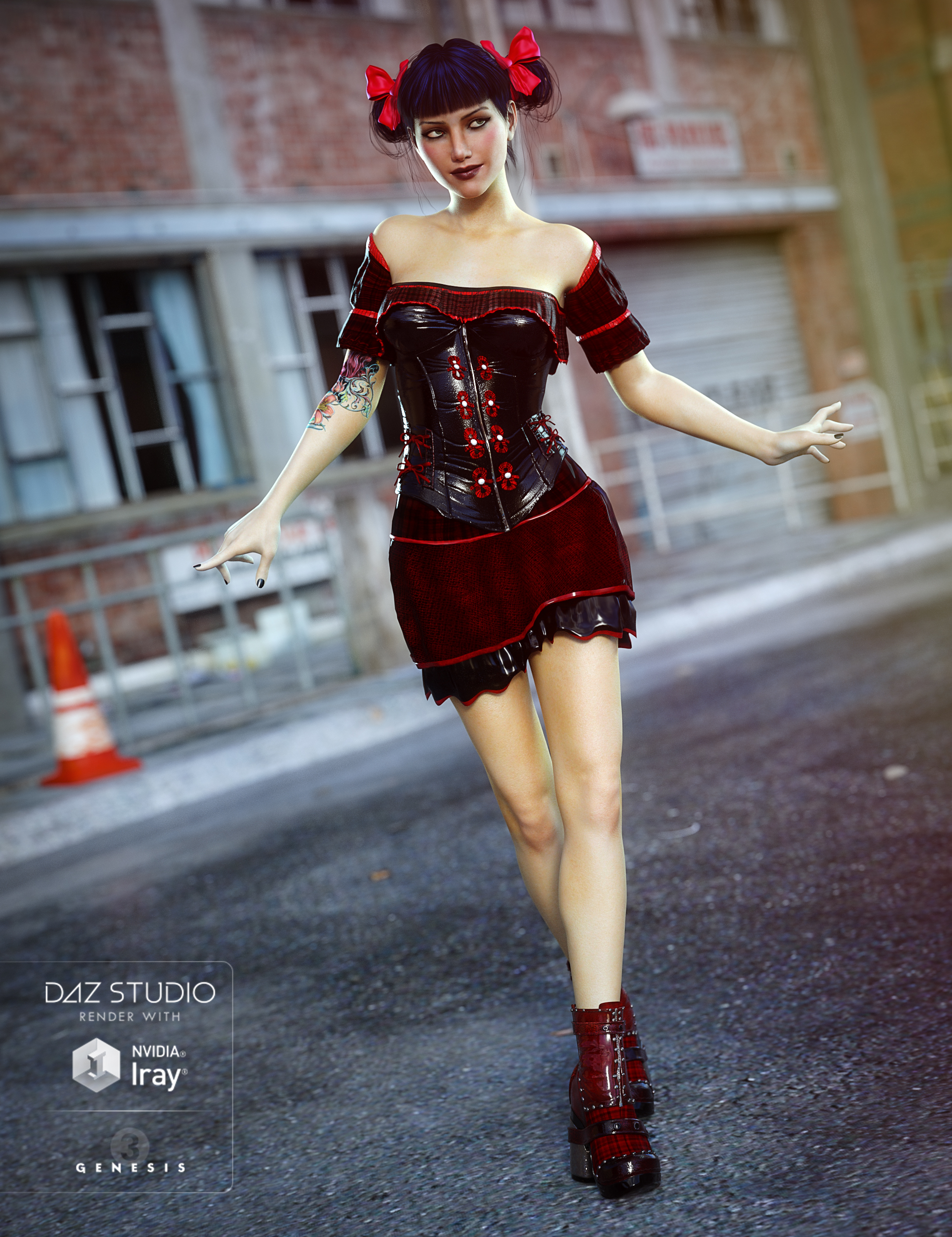 Gothic Punk for Genesis 3 Female(s) by: Sixus1 Media, 3D Models by Daz 3D