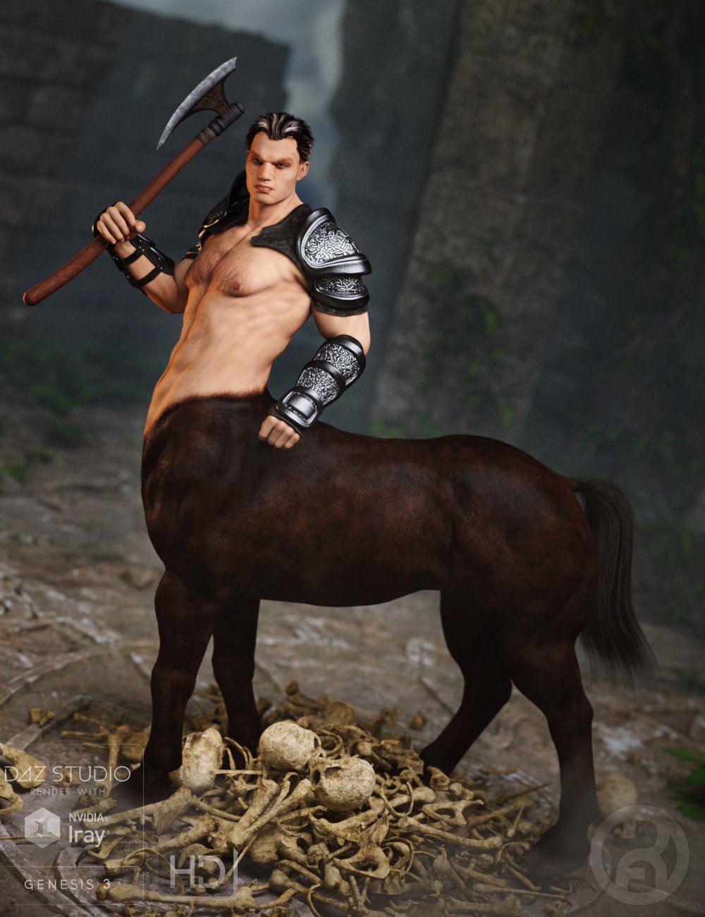 Rogan for Centaur 7 Male by: RawArt, 3D Models by Daz 3D