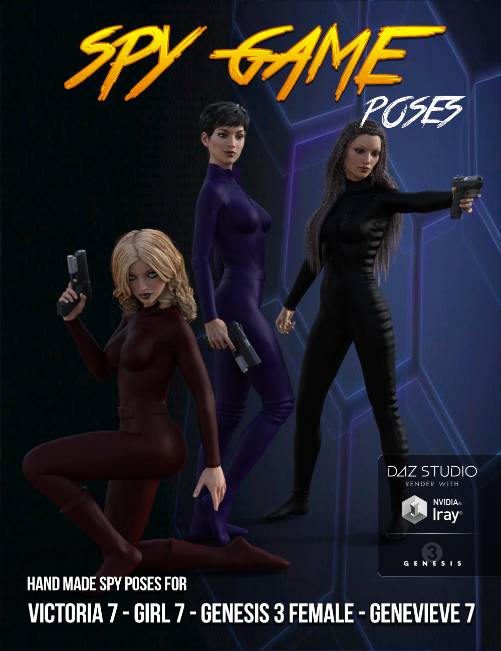 Spy Games Poses for Genesis 3 Female(s) by: Muscleman, 3D Models by Daz 3D
