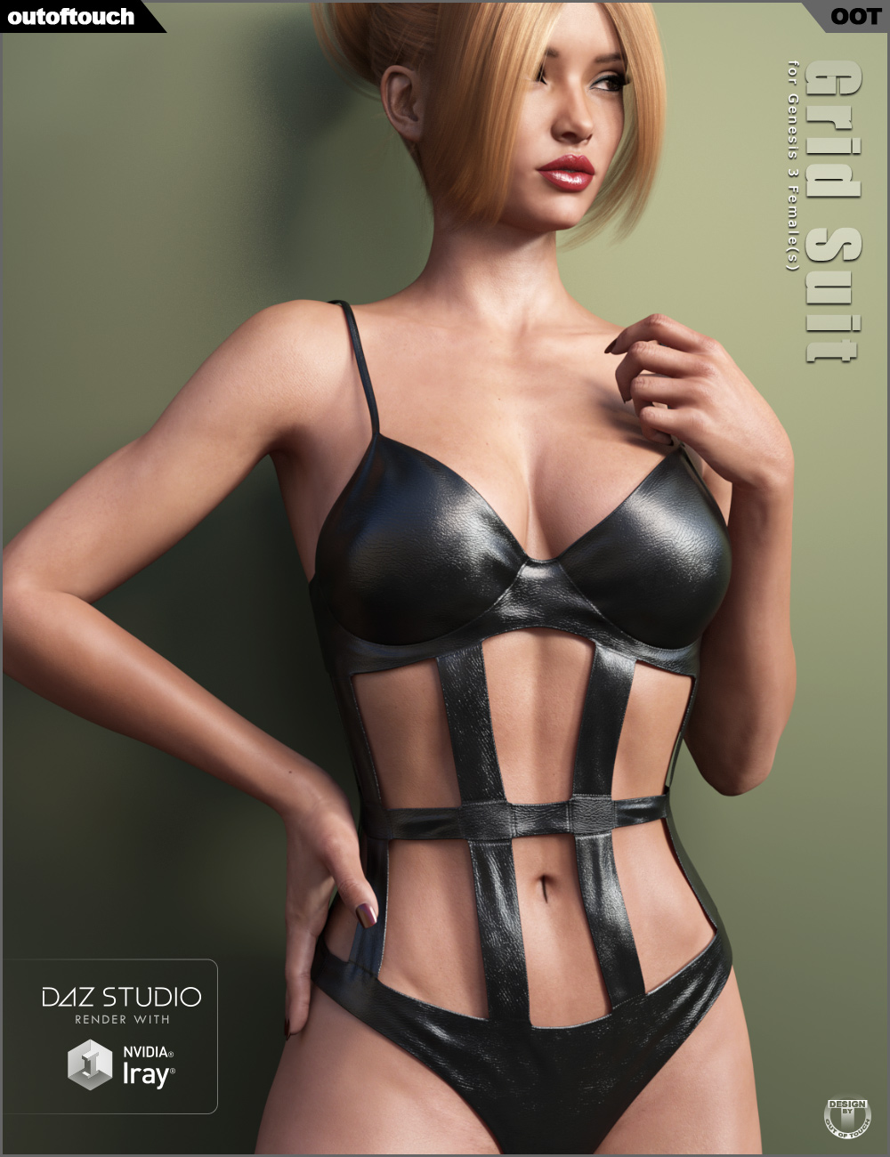 Grid Suit for Genesis 3 Female(s) by: outoftouch, 3D Models by Daz 3D