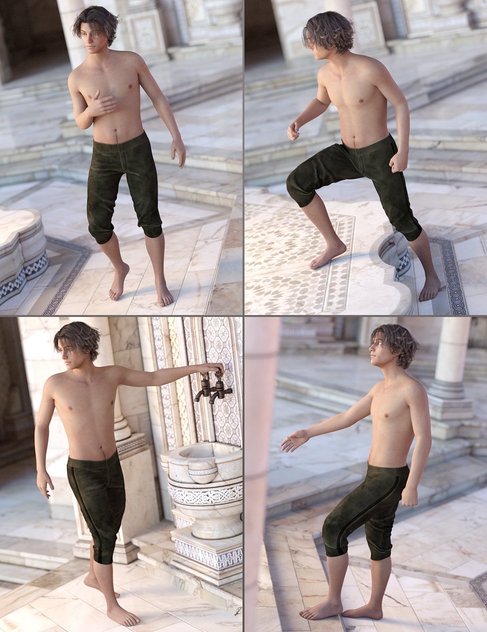 Hammam Scene Poses Hammam Scene Poses by: DianePredatron, 3D Models by Daz 3D