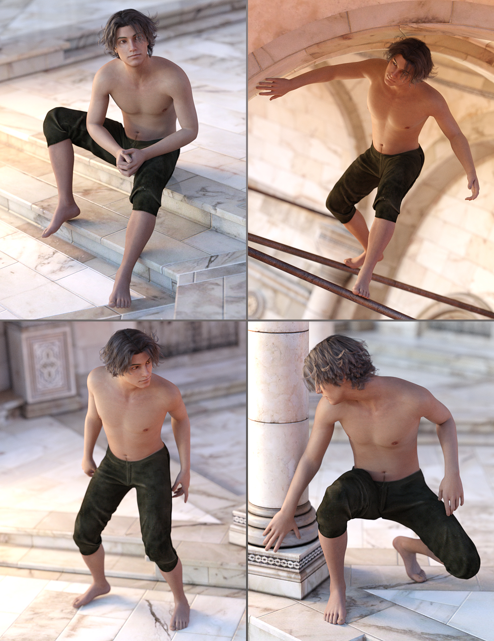 Hammam Scene Poses Hammam Scene Poses by: DianePredatron, 3D Models by Daz 3D