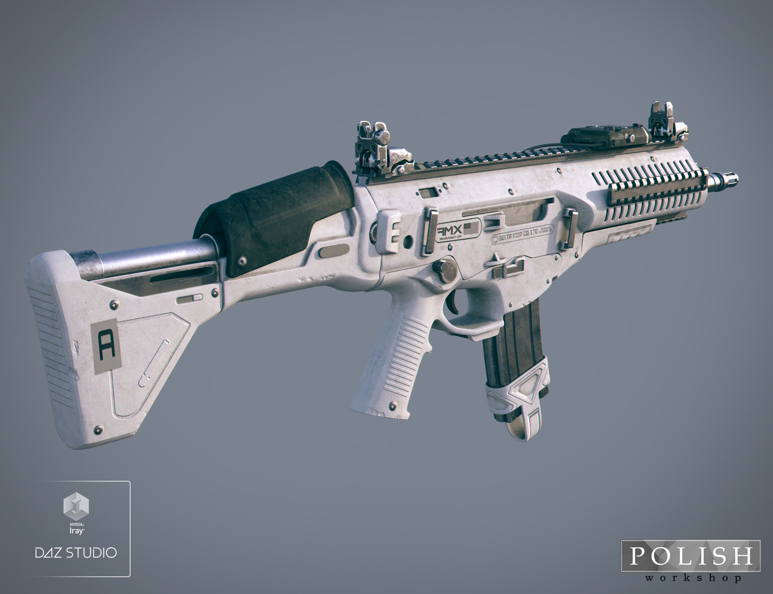 AMX Assault Rifle and Poses by: Polish, 3D Models by Daz 3D