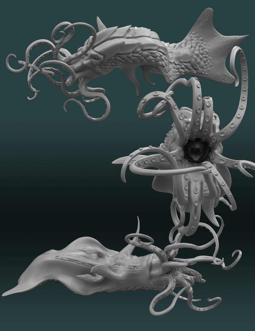 The Great Kraken by: Valandar, 3D Models by Daz 3D