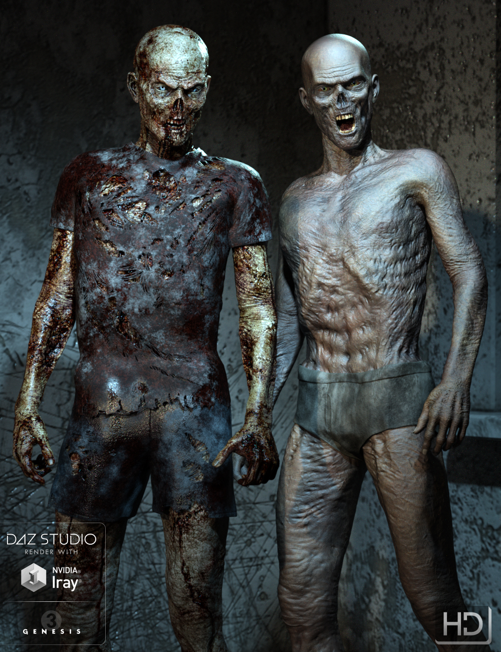 Ultimate Zombie for Genesis 3 Bundle by: Groovy Patrol, 3D Models by Daz 3D