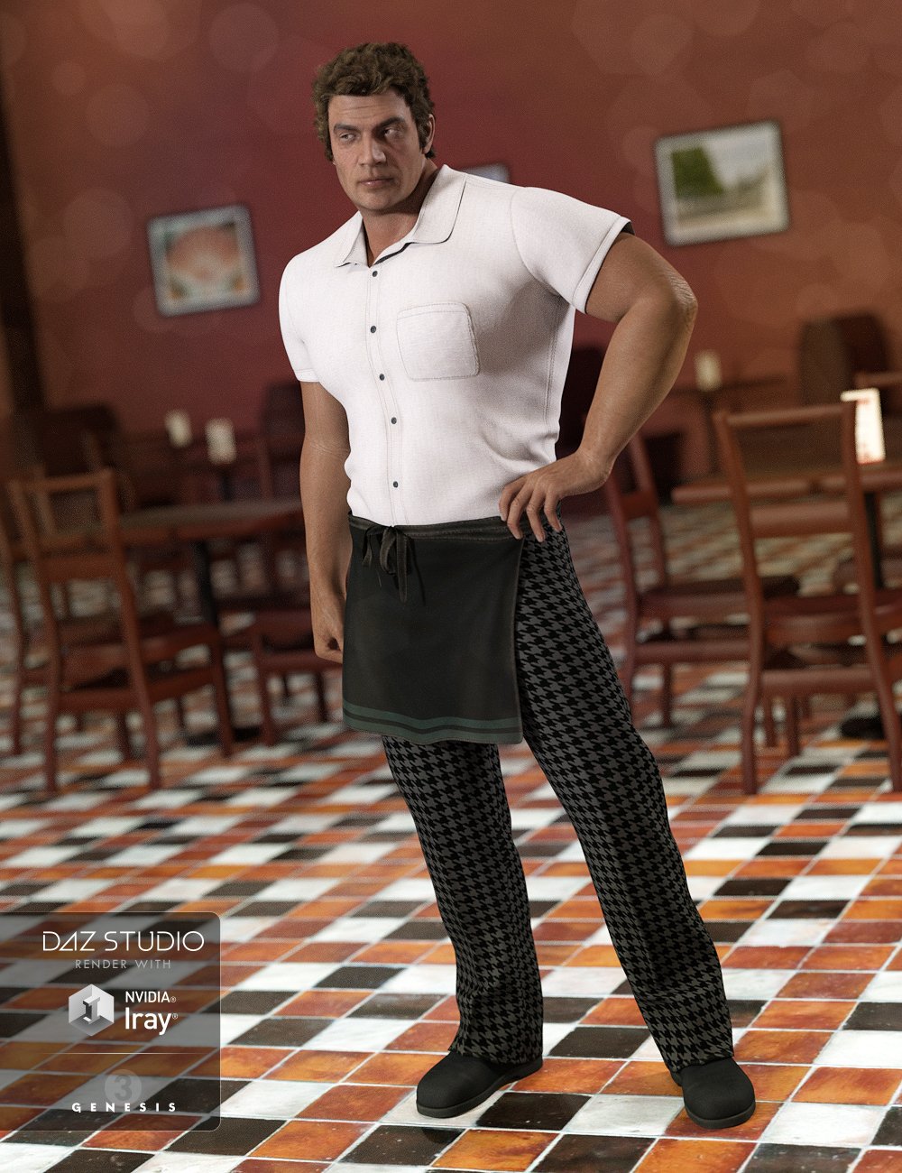 Restaurant Waiter Uniform for Genesis 3 Male(s) Restaurant Waiter Uniform for Genesis 3 Male(s) by: NikisatezArien, 3D Models by Daz 3D