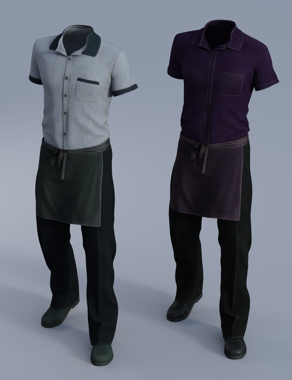 Restaurant Waiter Uniform for Genesis 3 Male(s) by: NikisatezArien, 3D Models by Daz 3D